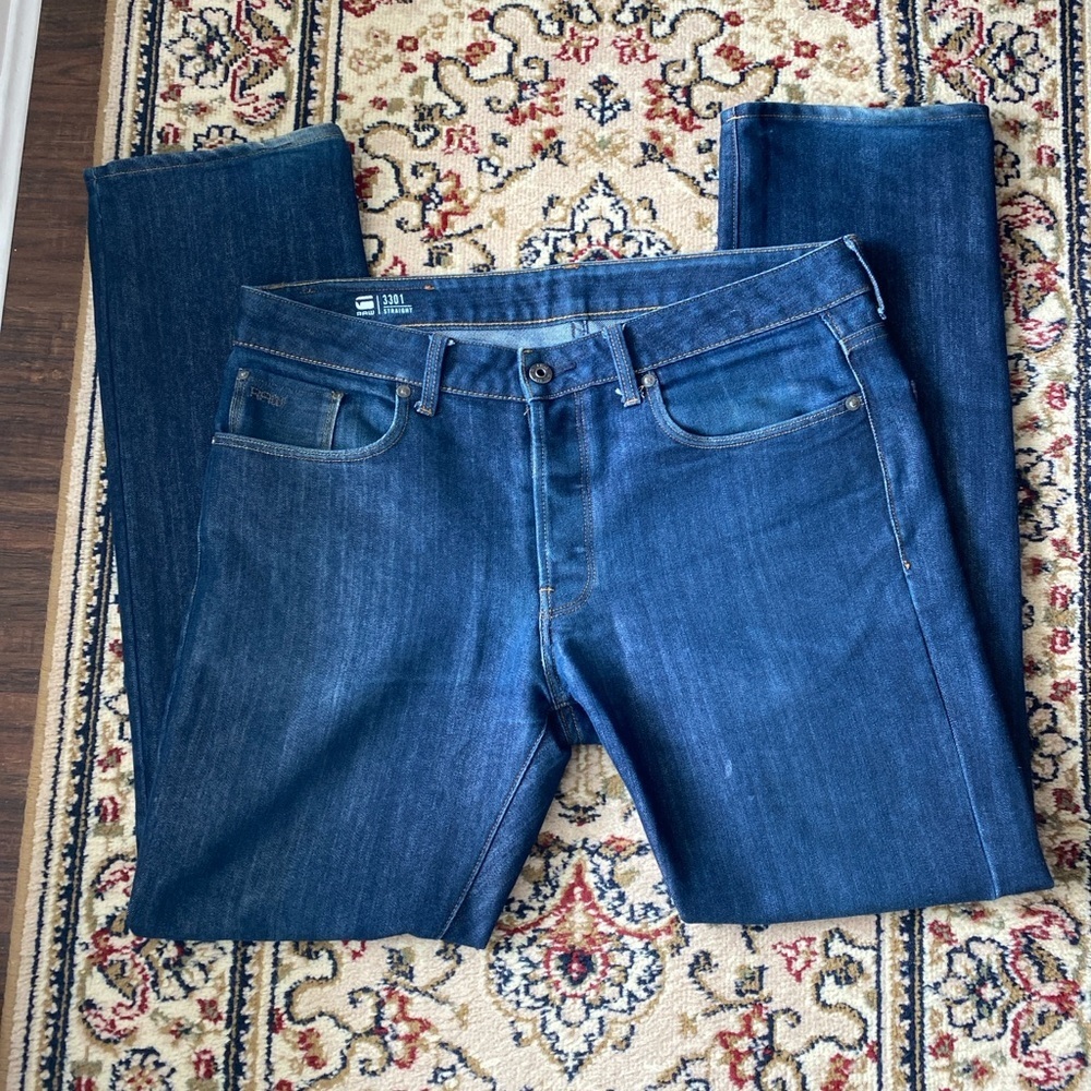 G-Star Raw Straight Blue Jeans Modern Denim Fit Size 34/32